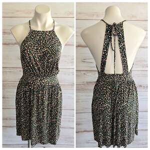 Rachel Pally Vintage Boho Floral Halter Open Back Mini Dress - Size small